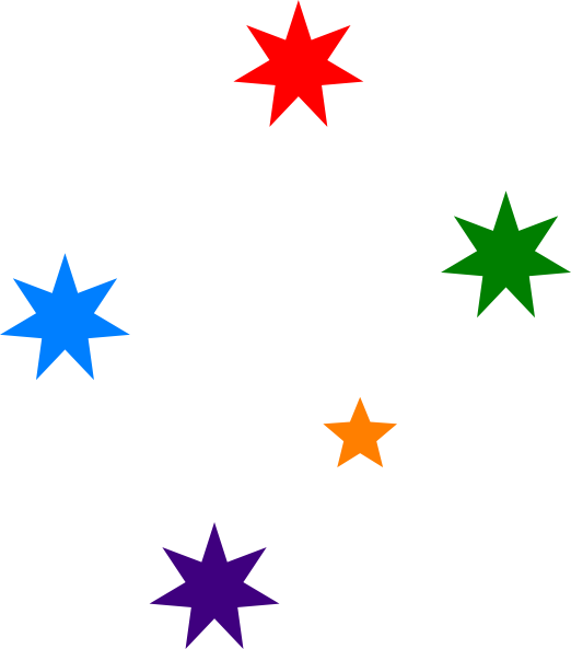 Colorful Star Shapes Illustration PNG