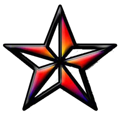 Colorful Star Tattoo Design PNG