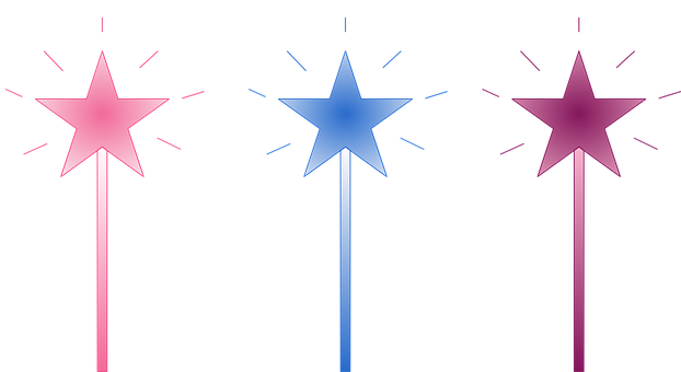 Colorful Star Wands PNG