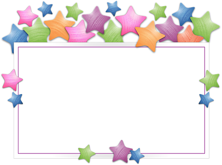 Colorful Stars Border Template PNG