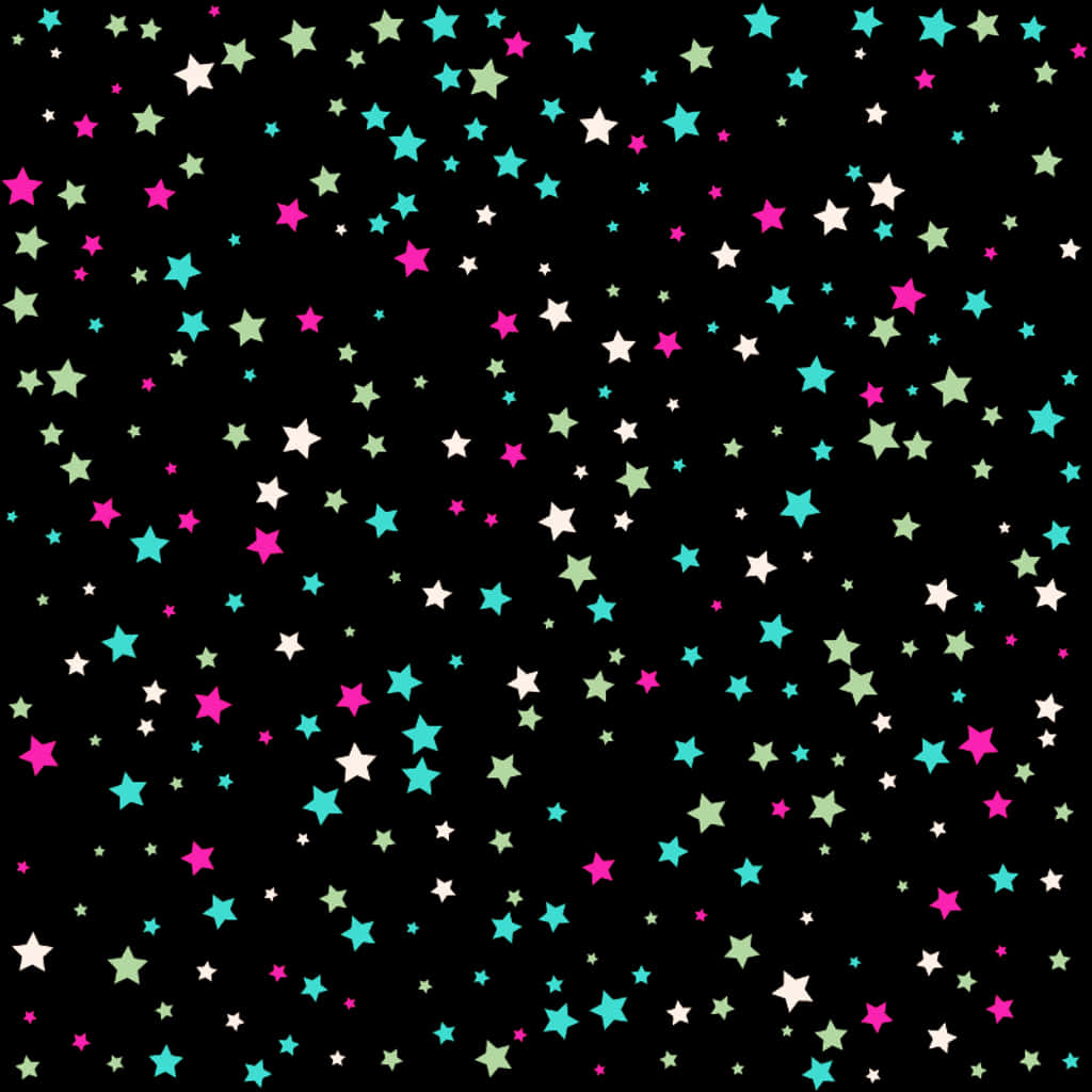 Colorful Stars Pattern Background PNG