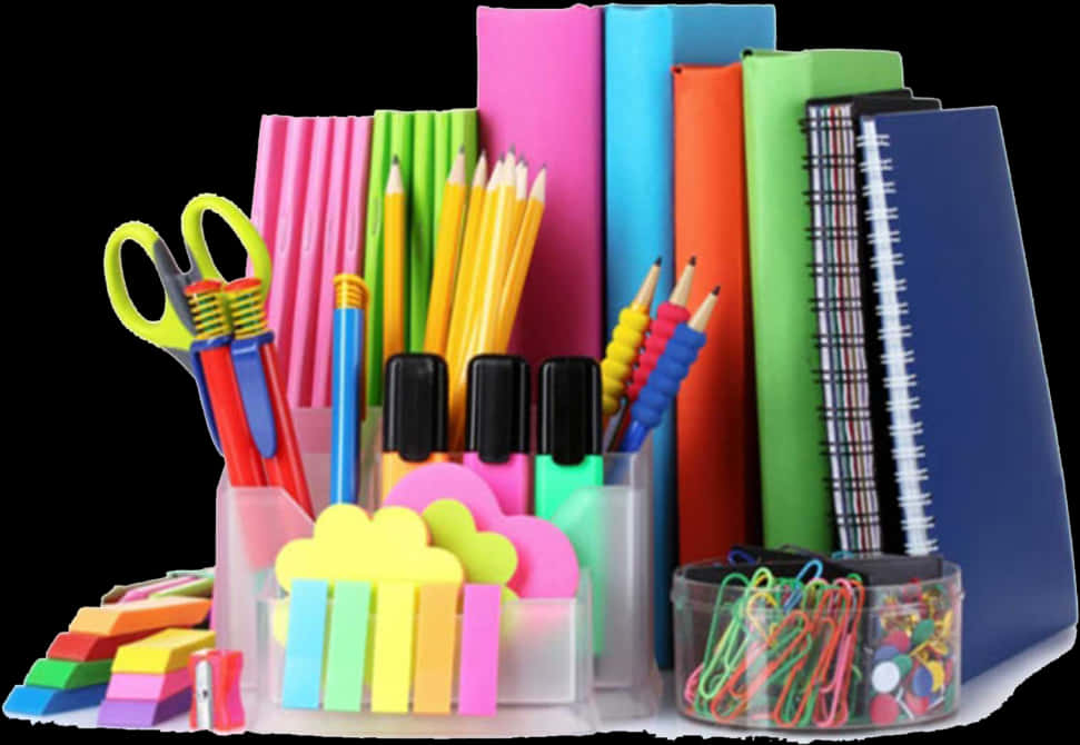 Colorful Stationery Collection PNG