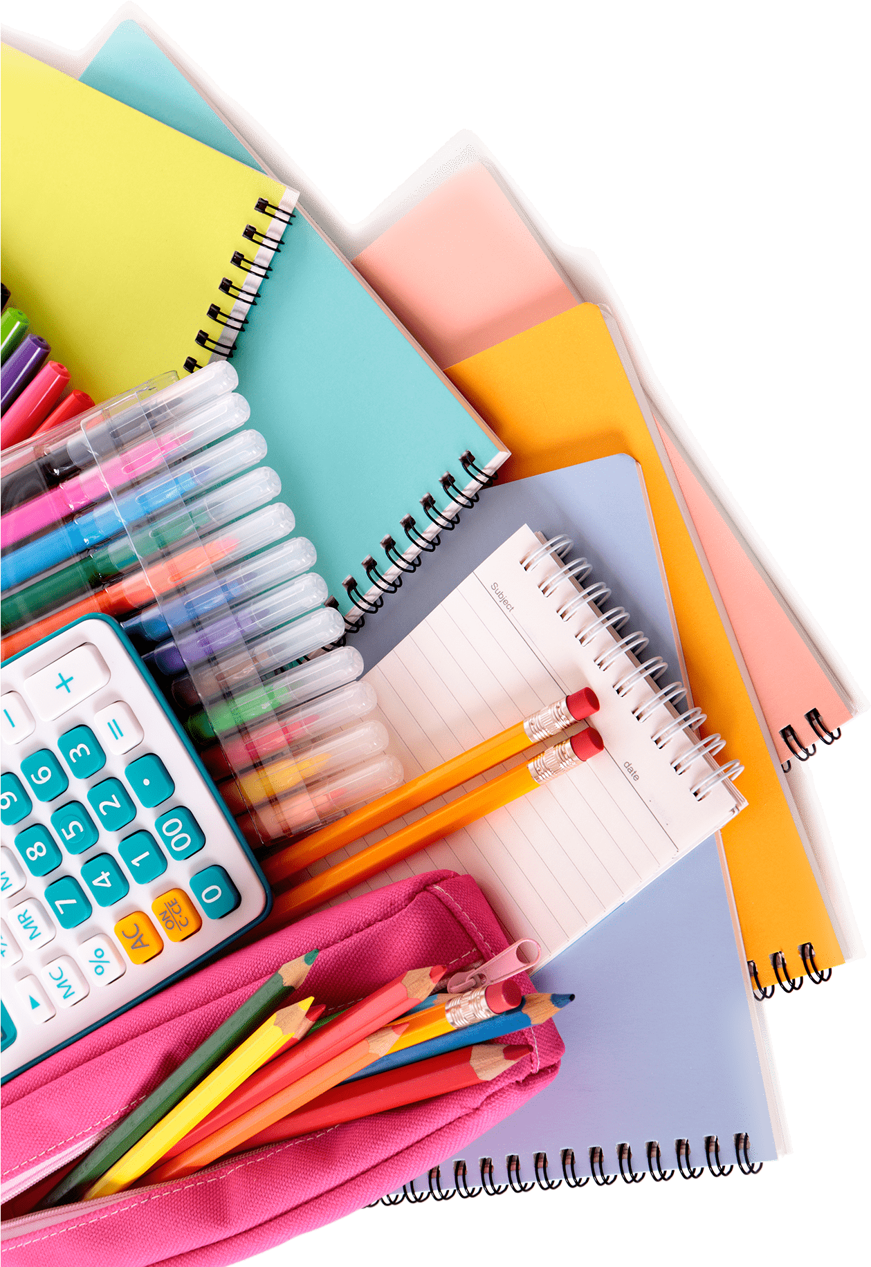 Colorful Stationery Collection PNG