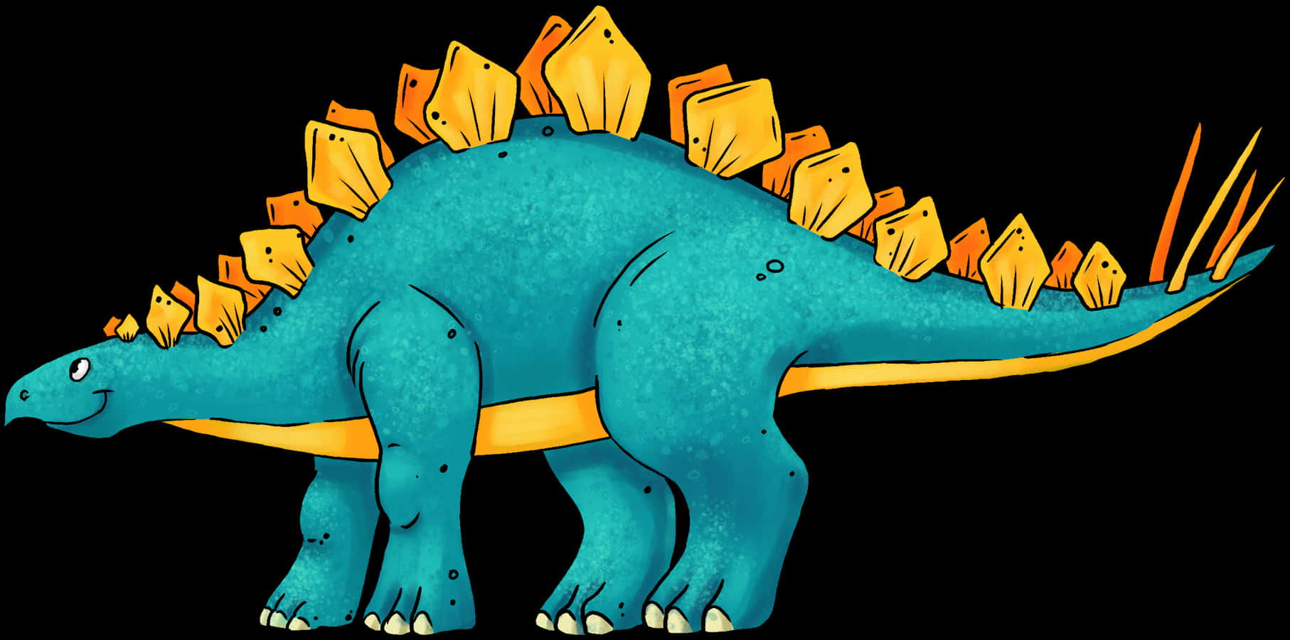 Colorful Stegosaurus Illustration PNG