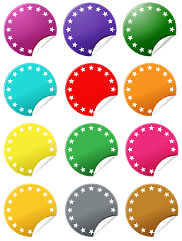 Colorful Sticker Labels Collection PNG