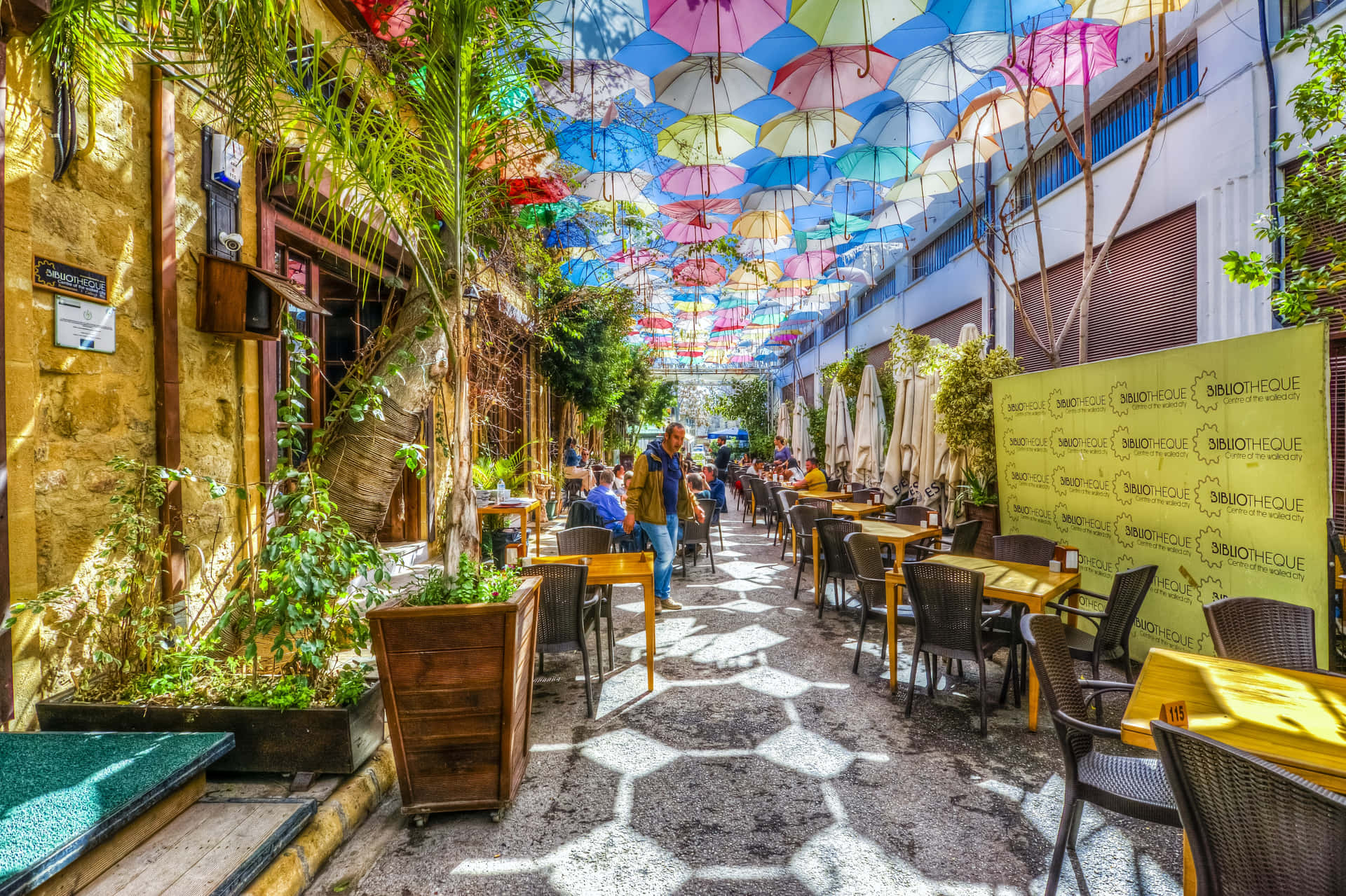 Colorful Street In Northern Cyprus Wallpaper
