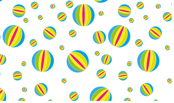 Colorful Striped Balloons Pattern PNG