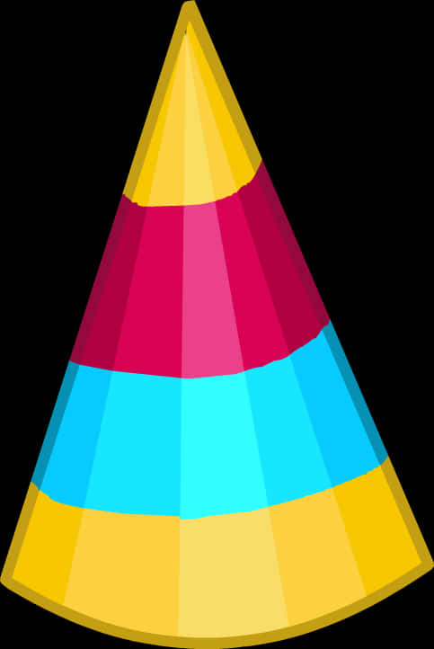 Colorful Striped Birthday Party Hat PNG