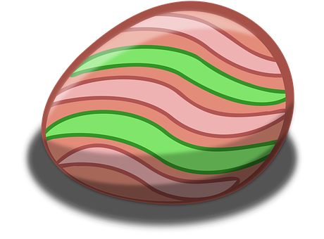 Colorful Striped Easter Egg PNG