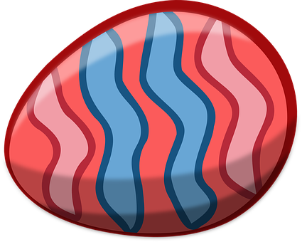 Colorful Striped Easter Egg PNG