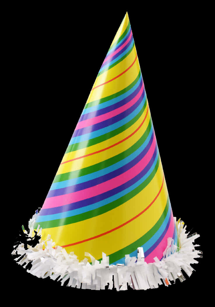 Colorful Striped Party Hat PNG