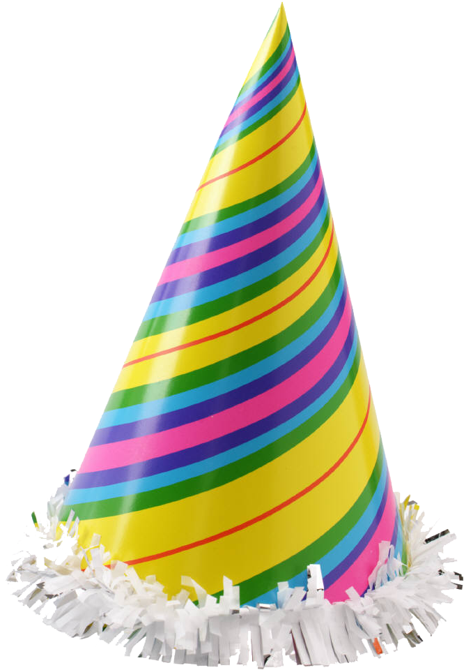 Colorful Striped Party Hat PNG