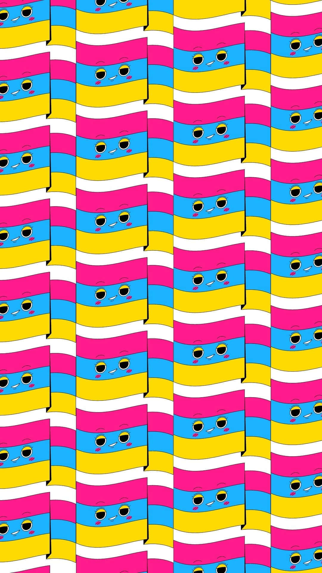 Colorful Striped Patternwith Cartoon Eyes Wallpaper