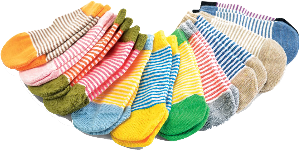 Colorful Striped Socks Collection PNG