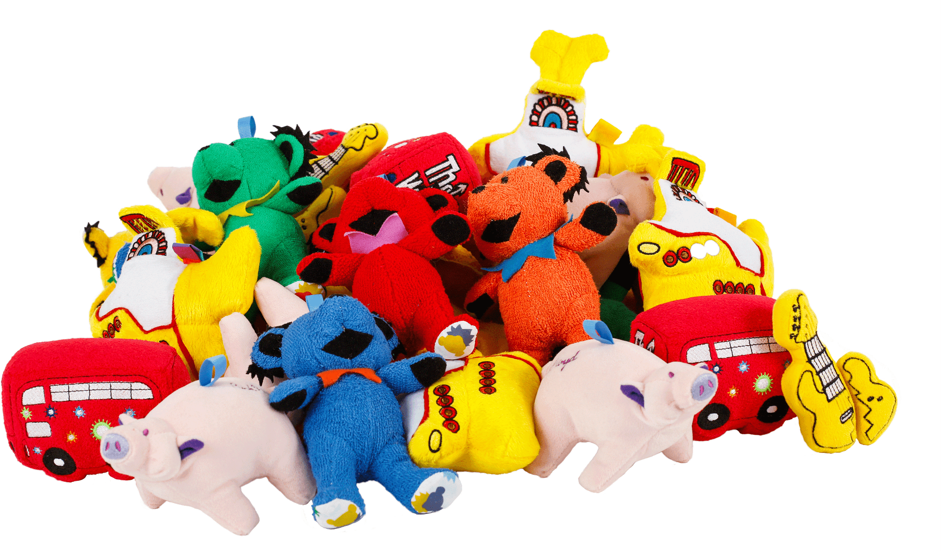 Colorful Stuffed Toys Collection PNG