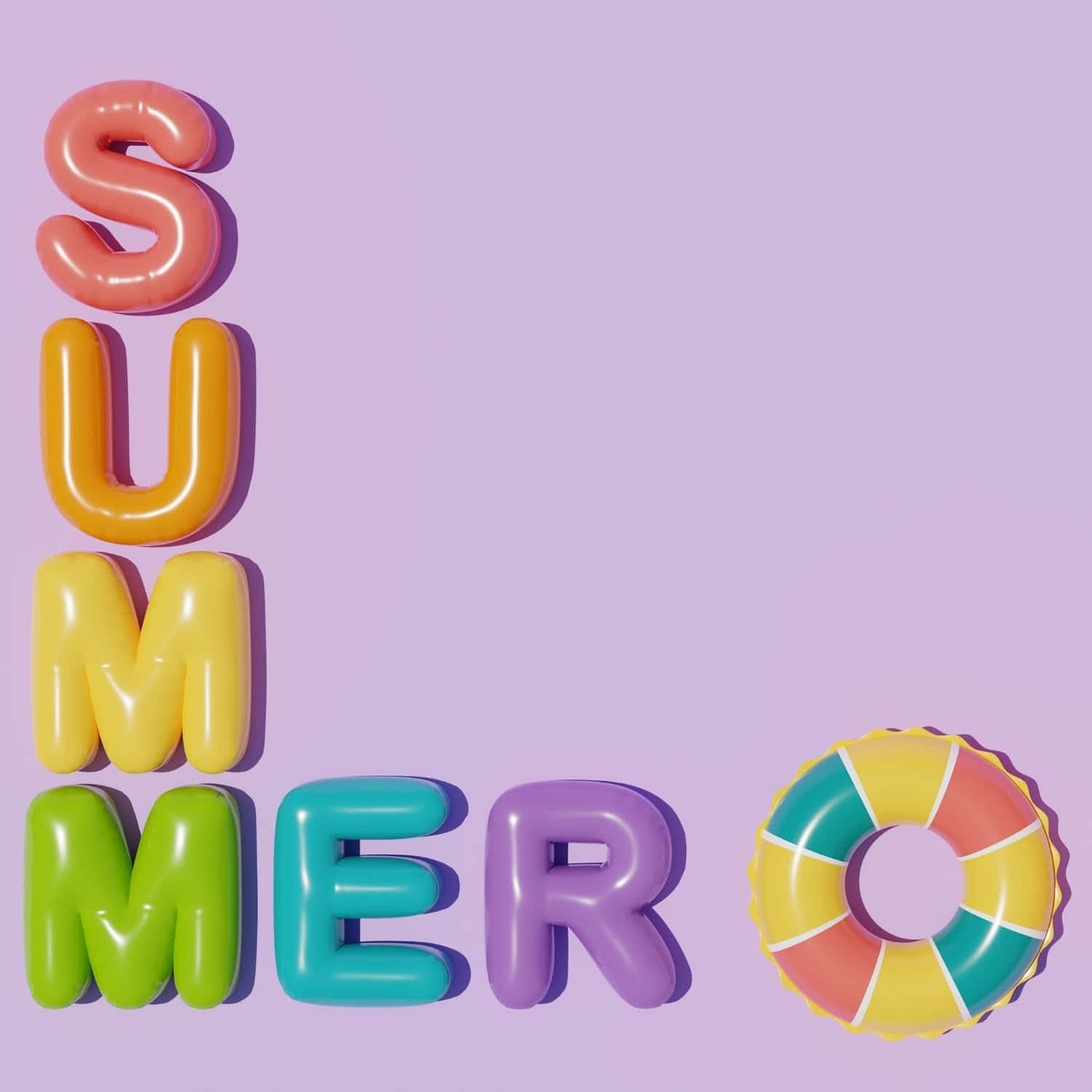 Colorful Summer Balloon Text Wallpaper