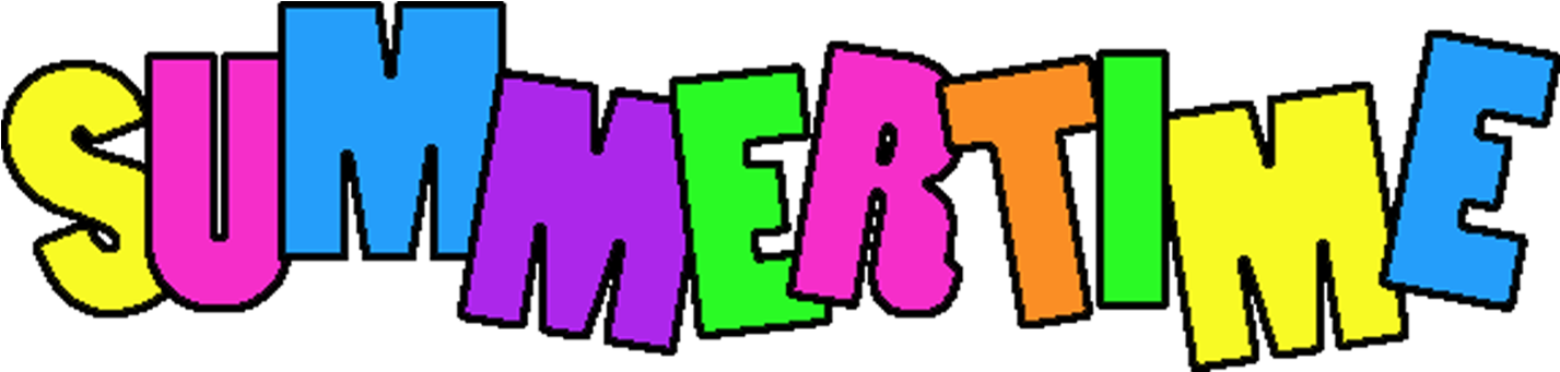 Colorful Summertime Text Clipart PNG