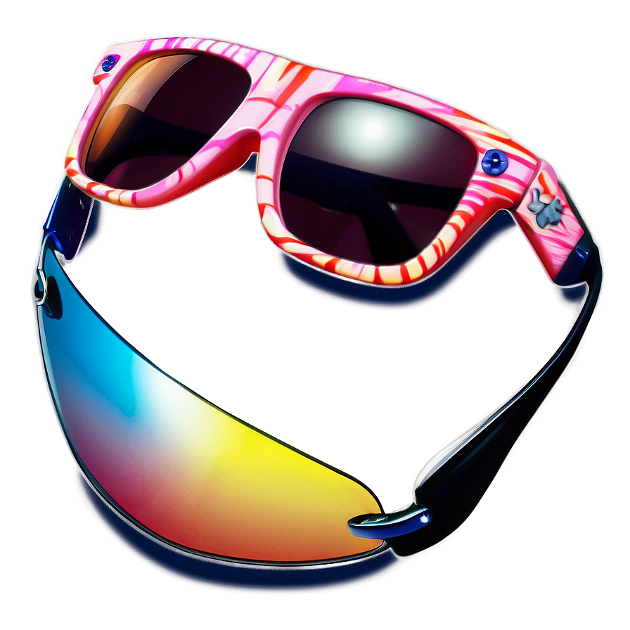 Colorful Sunglasses Floating Design PNG