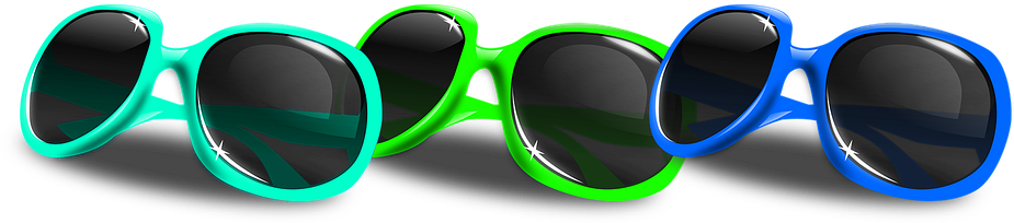 Colorful Sunglasses Row PNG
