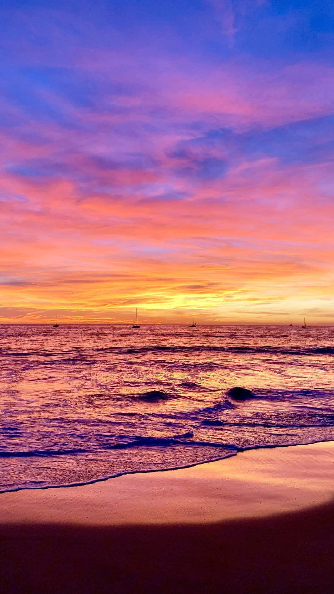 Colorful Sunset At The Beach Wallpaper