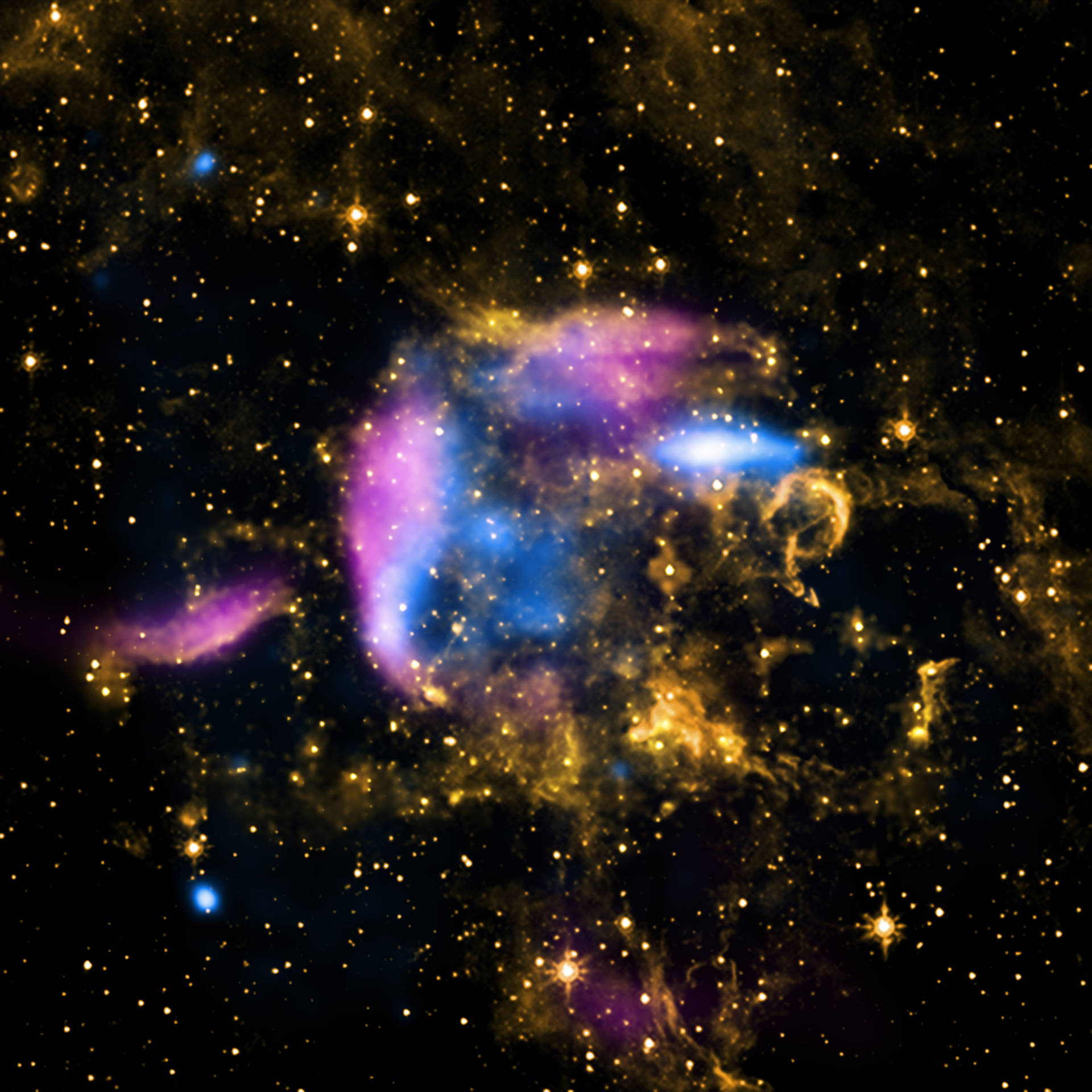 Buntesüberbleibsel Einer Supernova Im Weltraum Wallpaper