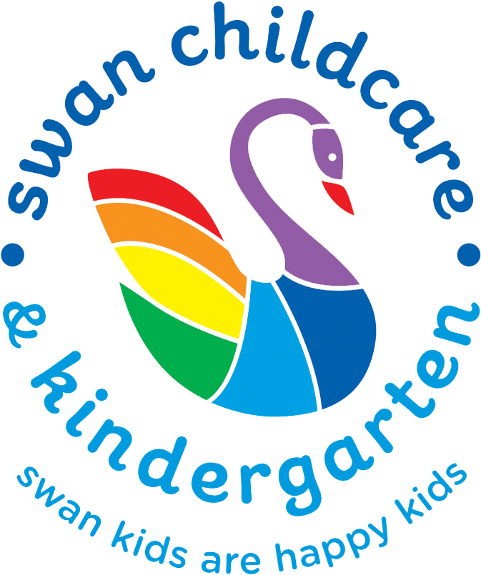 Colorful Swan Childcare Kindergarten Logo PNG