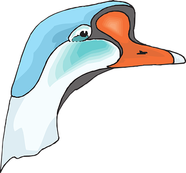 Colorful Swan Head Illustration PNG