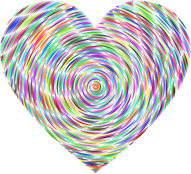 Colorful Swirl Heart Pattern PNG
