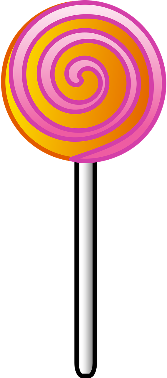 Colorful Swirl Lollipop Illustration PNG