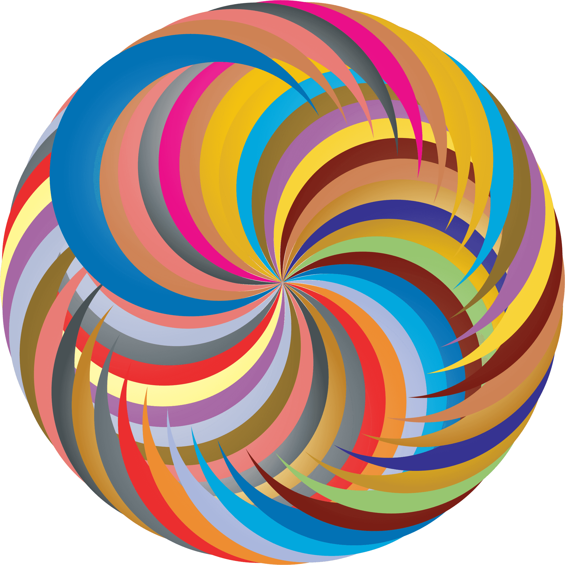 Colorful Swirling Circle Abstract PNG