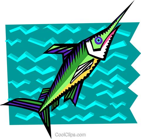 Colorful Swordfish Illustration PNG