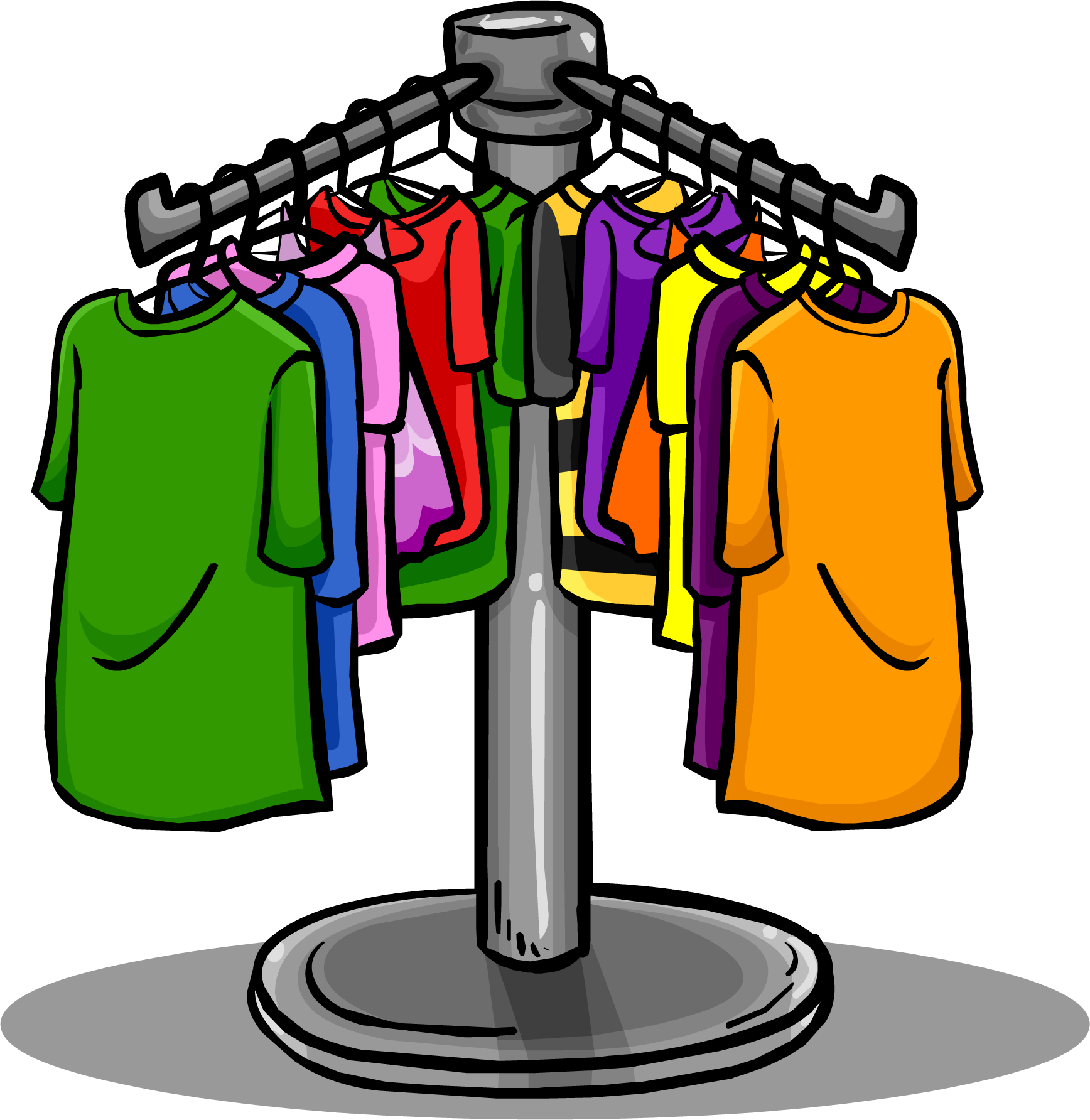 Colorful T Shirtson Clothing Rack PNG