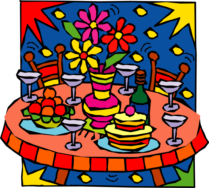 Colorful Table Setting Clipart PNG