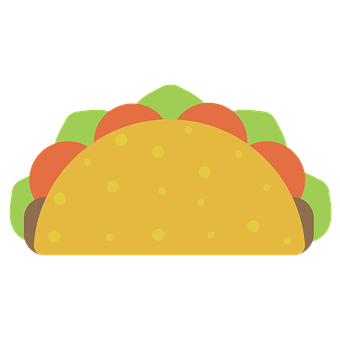 Colorful Taco Emoji Graphic PNG