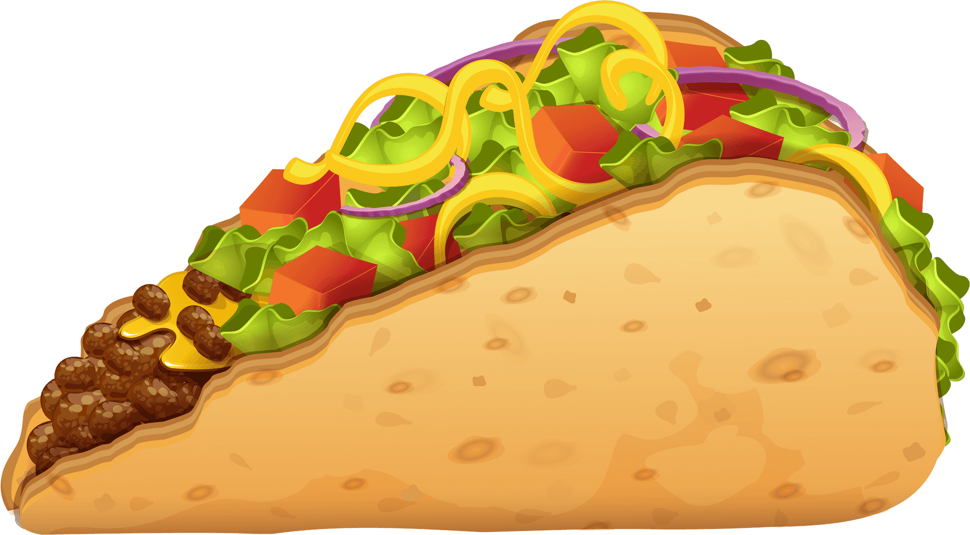 Colorful Taco Illustration PNG