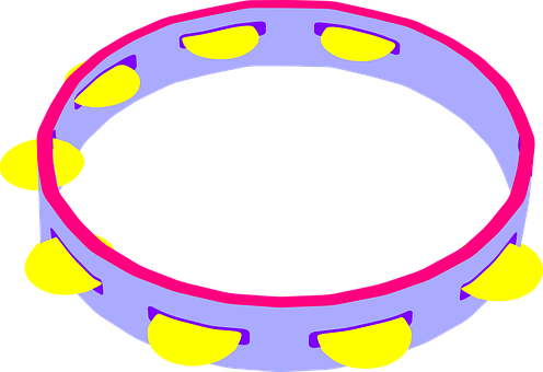 Colorful_ Tambourine_ Vector PNG