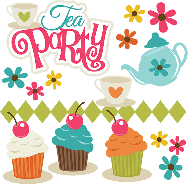 Colorful Tea Party Illustration PNG