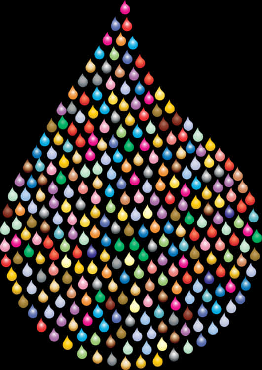 Colorful Tear Drops Pattern PNG