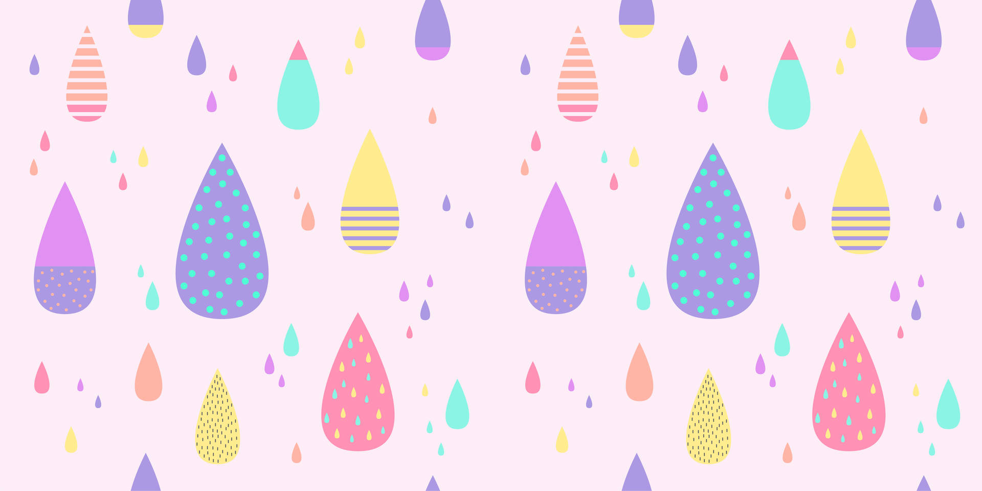 Colorful teardrops design wallpaper