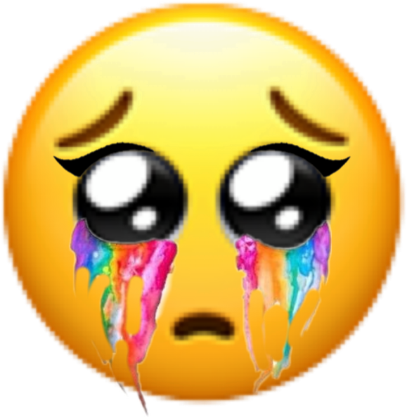 Colorful Tears Emoji Unhappy PNG