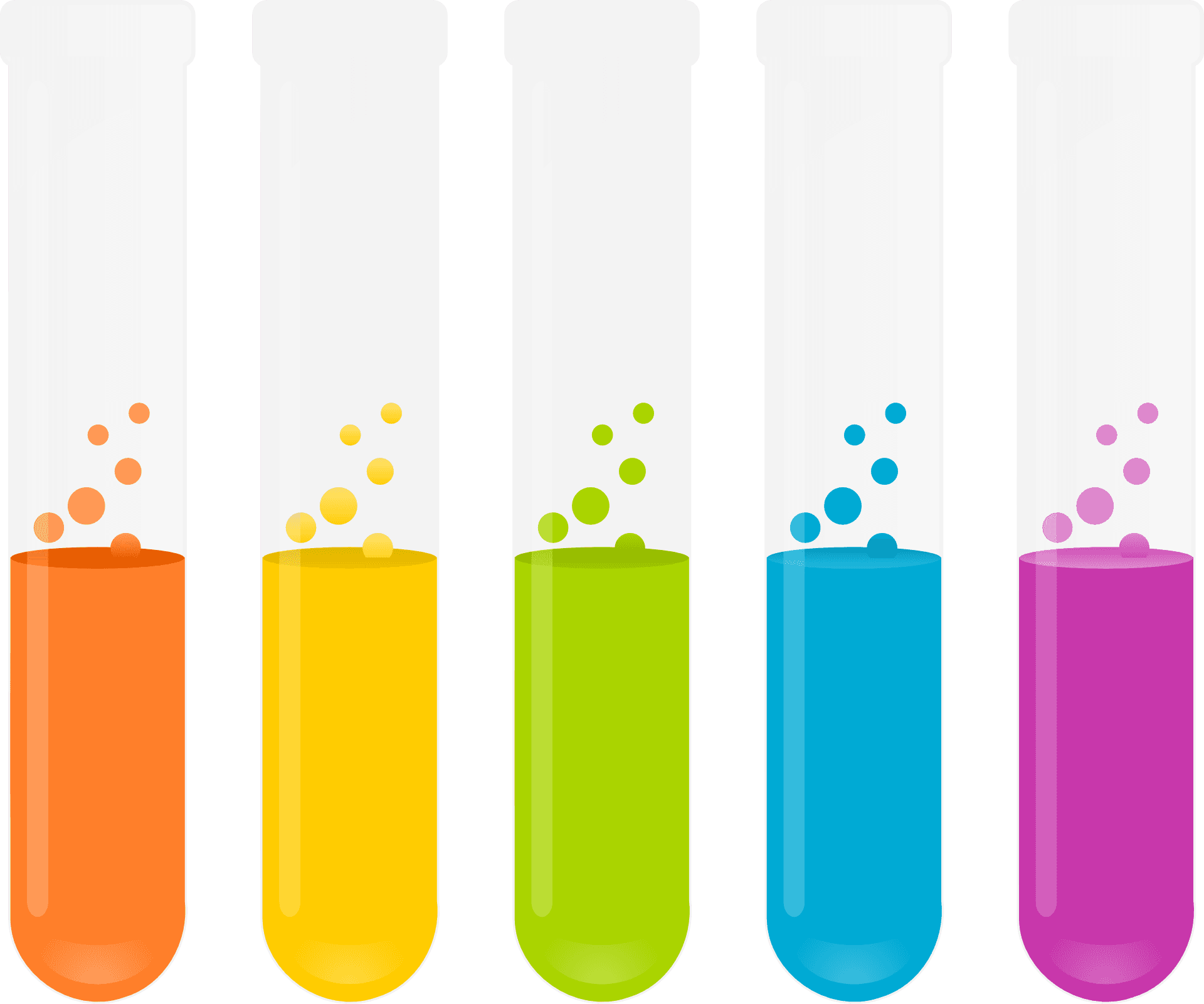 Colorful Test Tubes Vector PNG