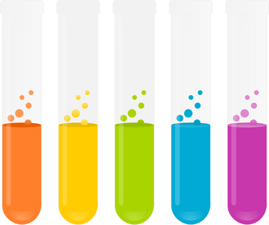 Colorful Test Tubes Vector PNG