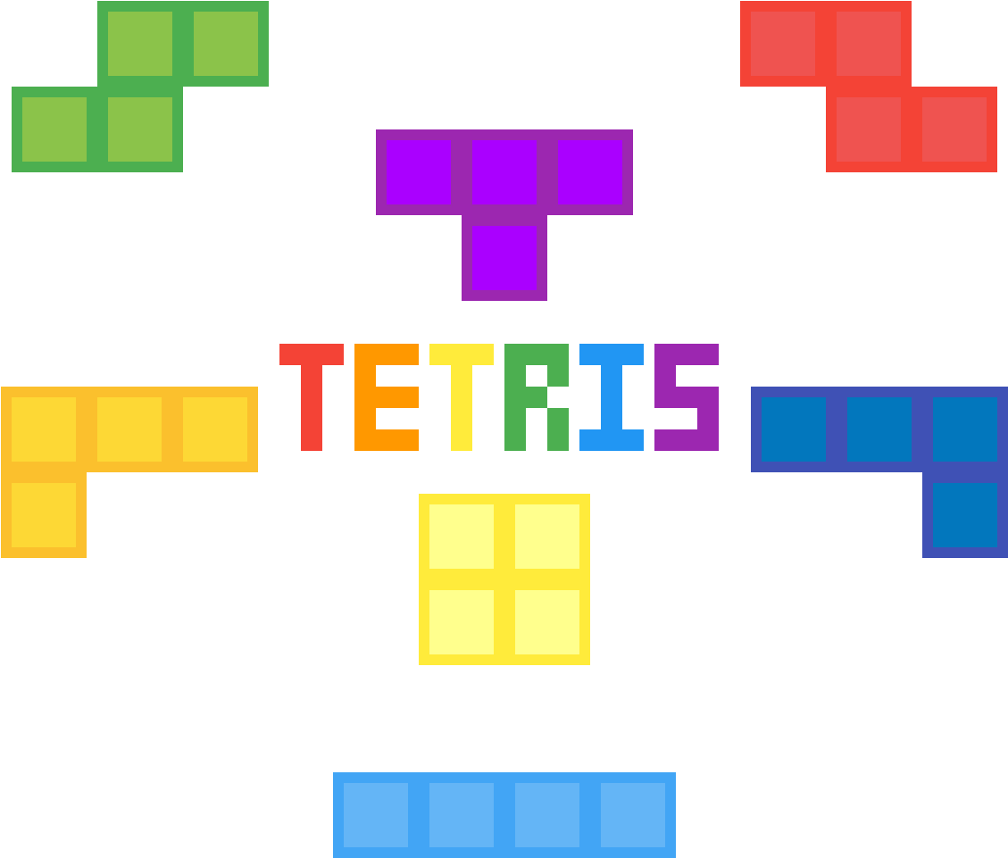 Colorful Tetris Blocks Graphic PNG