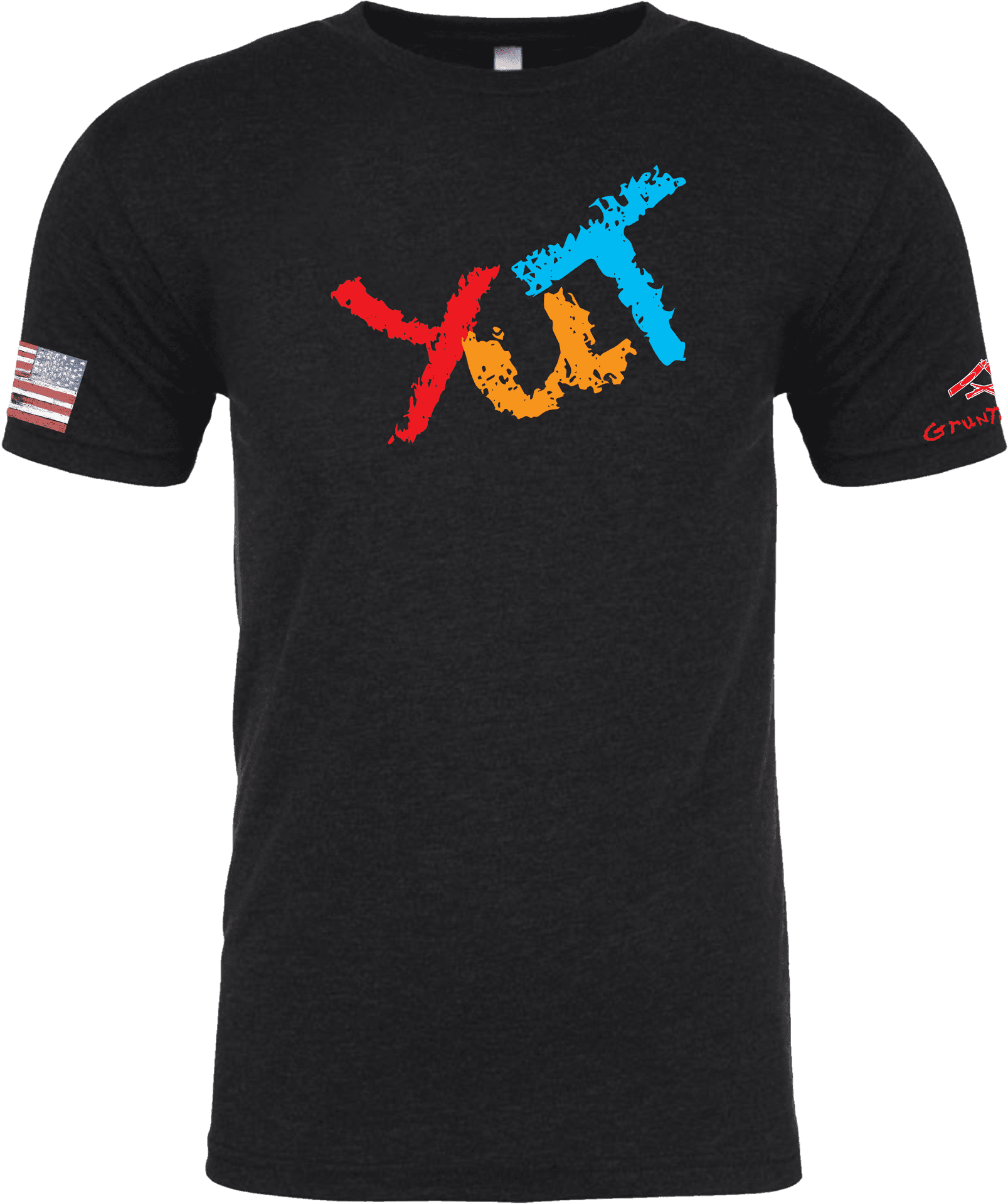 Colorful Text Black T Shirt Design PNG