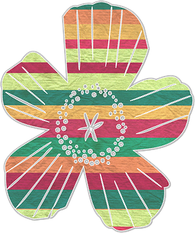 Colorful Textured Paper Cutout Flower PNG