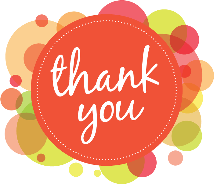 Colorful Thank You Graphic PNG