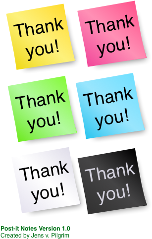 Colorful Thank You Post It Notes PNG