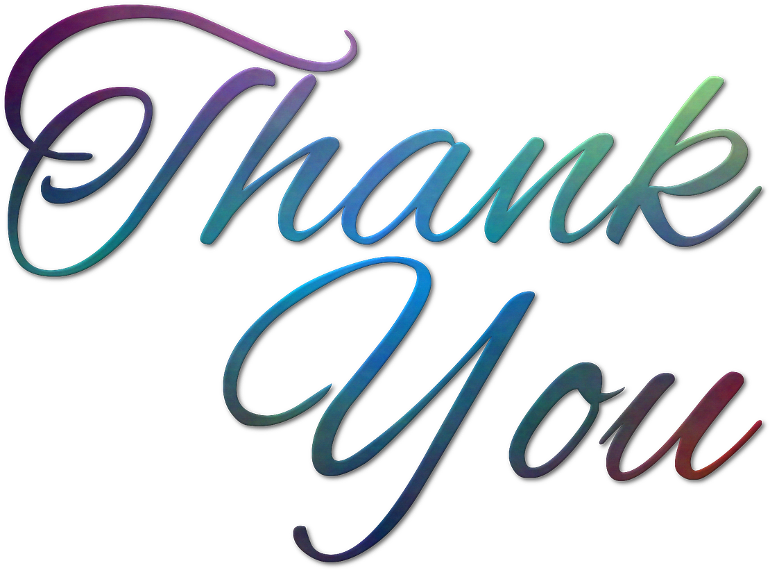 Colorful Thank You Text PNG