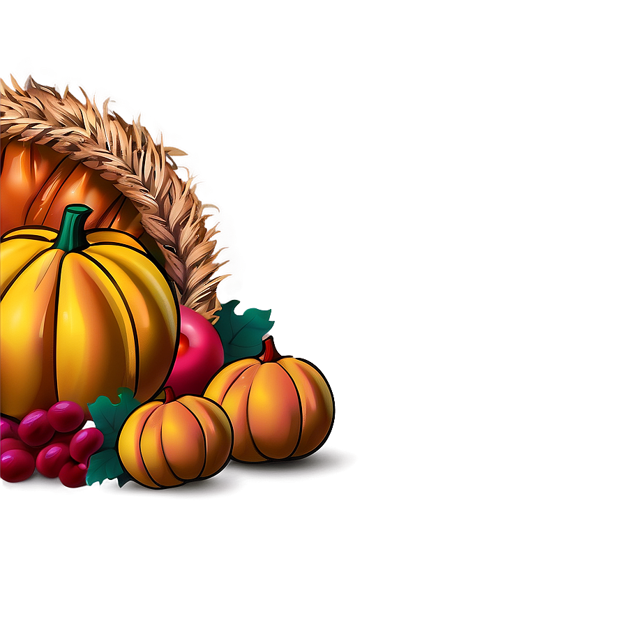 Download Colorful Thanksgiving Cornucopia Png Euu | Wallpapers.com