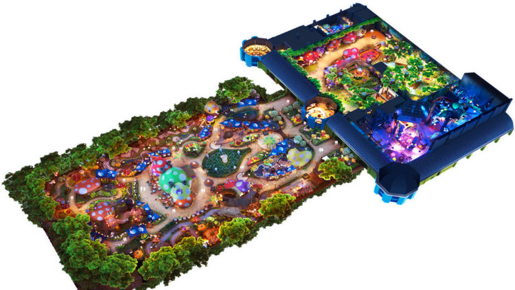 Colorful Theme Park Isometric View PNG